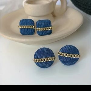 3/$25-Beautiful denim studs 💙